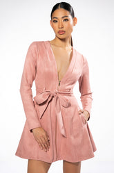 SEXY FAUX SUEDE DRESSY MINI