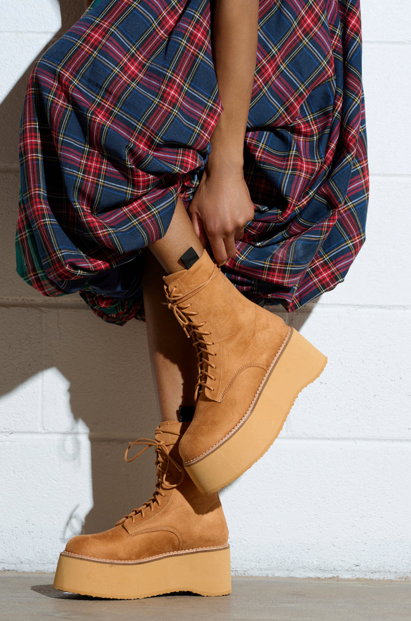 THERIVETER CHESTNUT FLATFORM BOOTIE