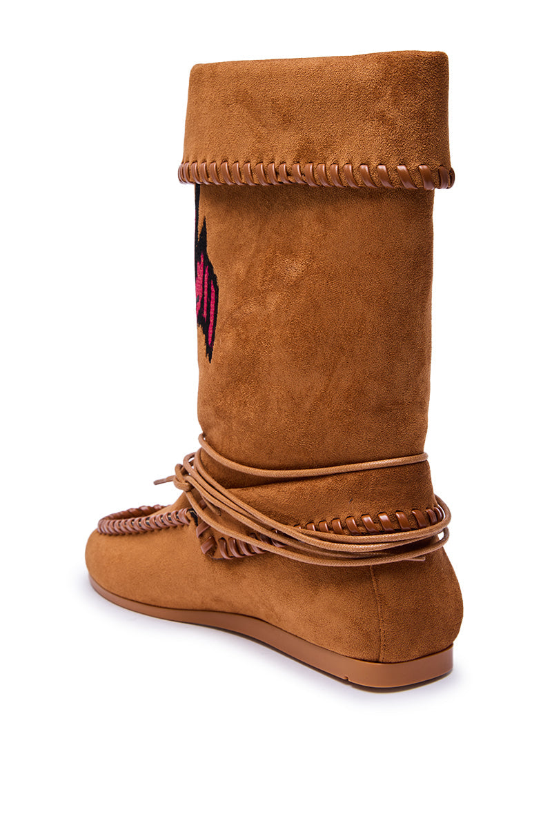 AZALEA WANG WERET CHESTNUT FLAT BOOTIE