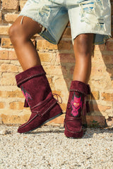 AZALEA WANG WERET PLUM FLAT BOOTIE