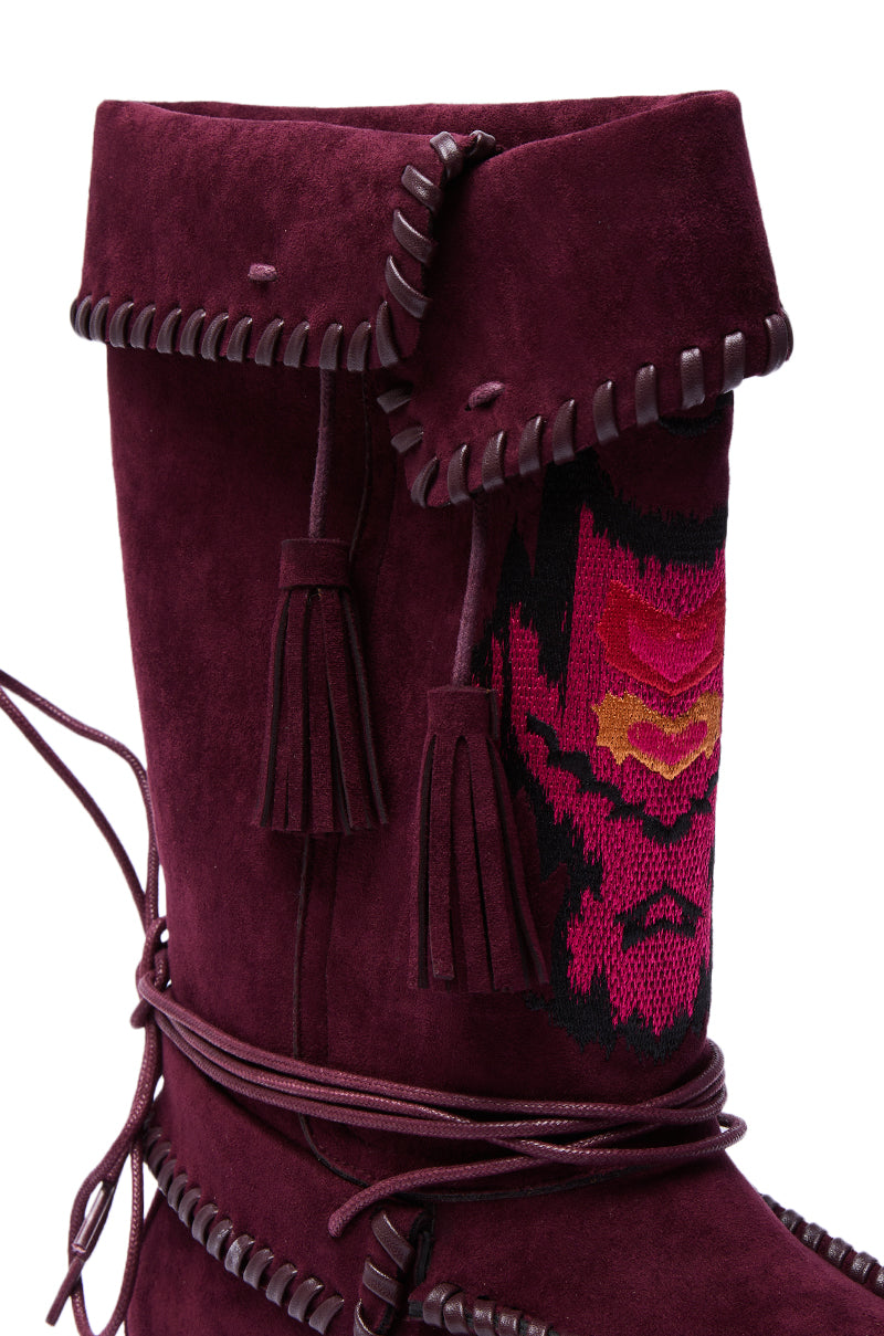 AZALEA WANG WERET PLUM FLAT BOOTIE